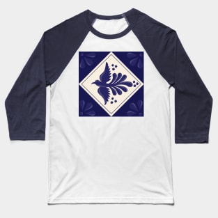 Blue Talavera Tile, Flying Dove by Akbaly Baseball T-Shirt